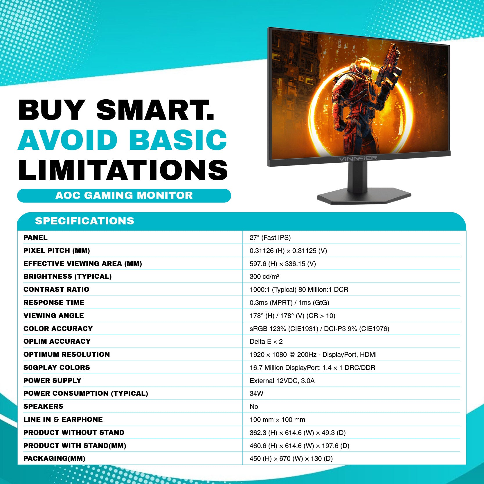 AOC GAMING MONITOR 27"
