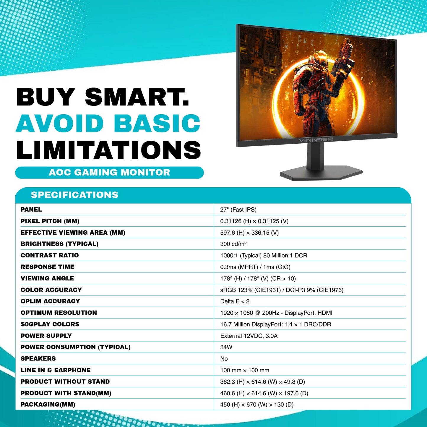 AOC GAMING MONITOR 27"