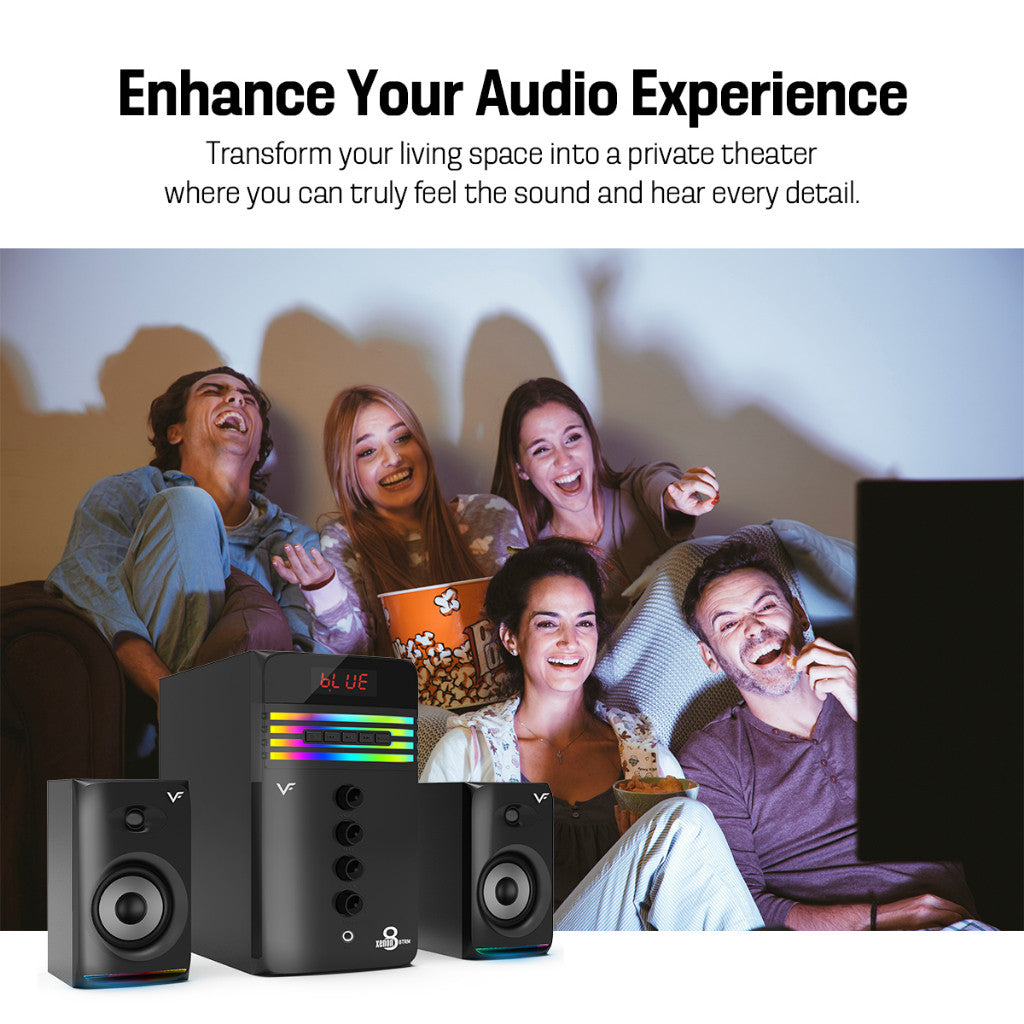 Vinnfier VF XENON 8 BTRM TV & PC Extra Bass 2.1 bluetooth speaker FM radio, USB/SD slot Mic Jack Karaoke  Audio