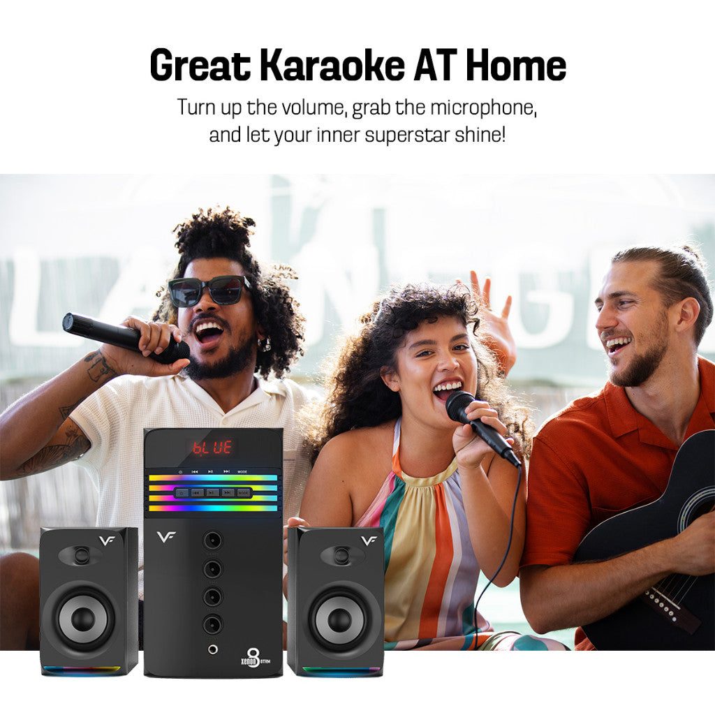 Vinnfier VF XENON 8 BTRM TV & PC Extra Bass 2.1 bluetooth speaker FM radio, USB/SD slot Mic Jack Karaoke  Audio