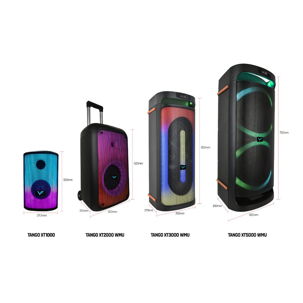 Vinnfier VF Tango XT2000 WMU 500W Bluetooth Speaker HI-FI Audio Karaoke PartyBox Speaker with 2 Wireless Mic  Audi