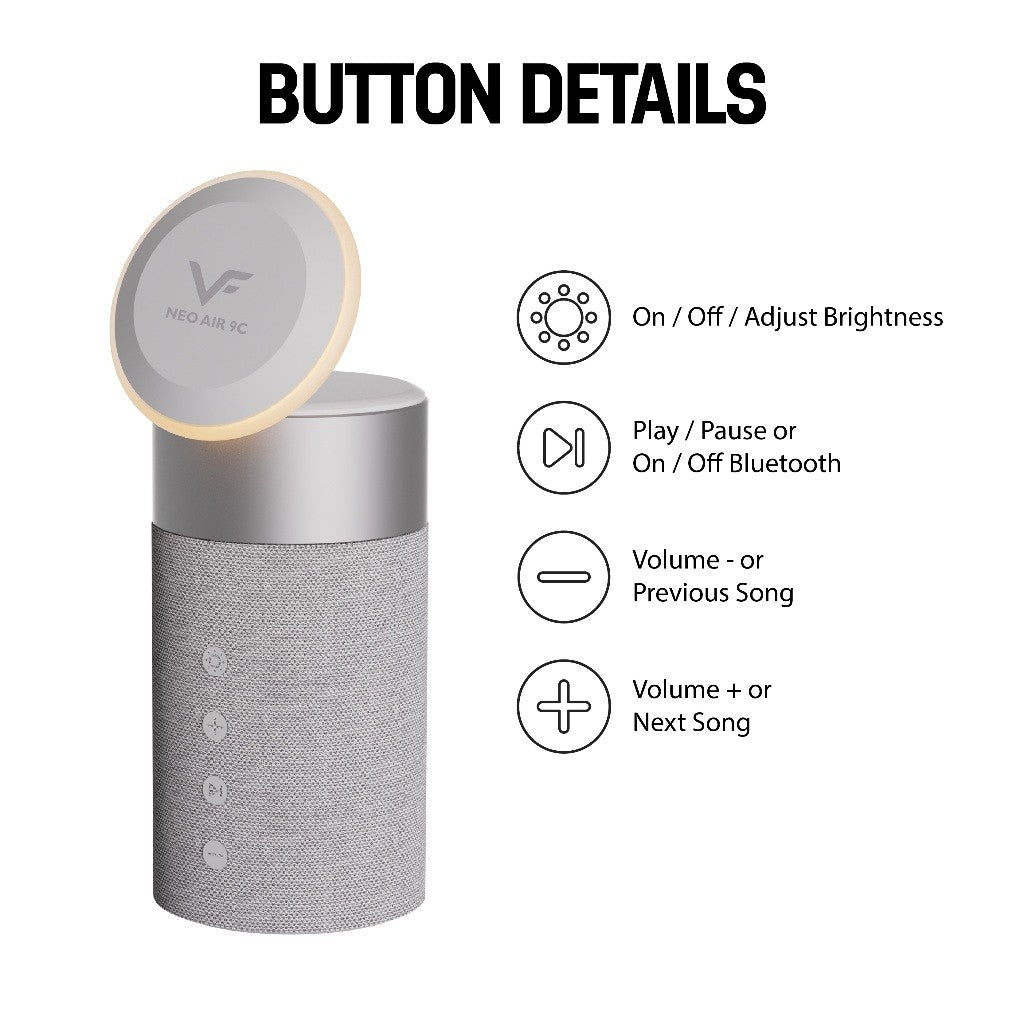 Vinnfier VF Neo Air 9C LED Bluetooth Speaker 15W Foldable Magnetic Fast Wireless Phone Charging Station