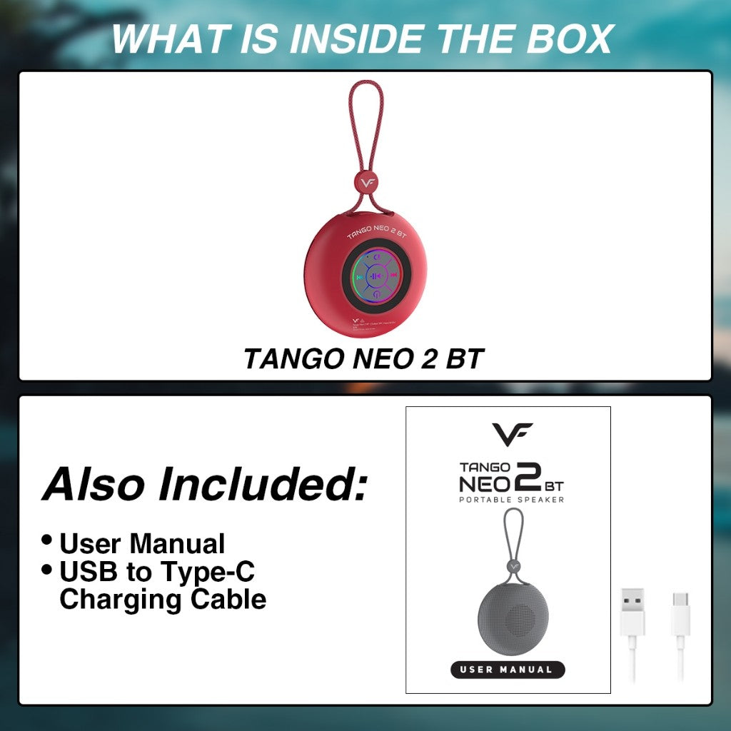 Vinnfier VF Tango Neo 2 BT Mini Portable Bluetooth Speaker 10W Output Built-in Microphone