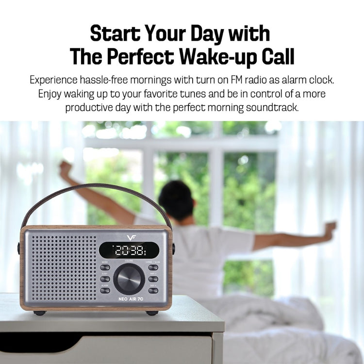 Vinnfier VF Neo Air 7C Digital Alarm Clock Portable Bluetooth Speaker Support FM Radio USB Driver TF Card