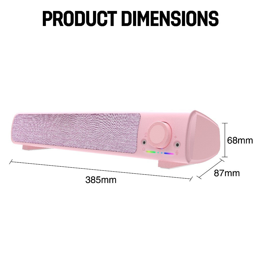 Vinnfier Hyperbar U11 USB Powered PC Soundbar with Aux Line-In Output Headphone Jack / Microphone Jack for Gaming Music