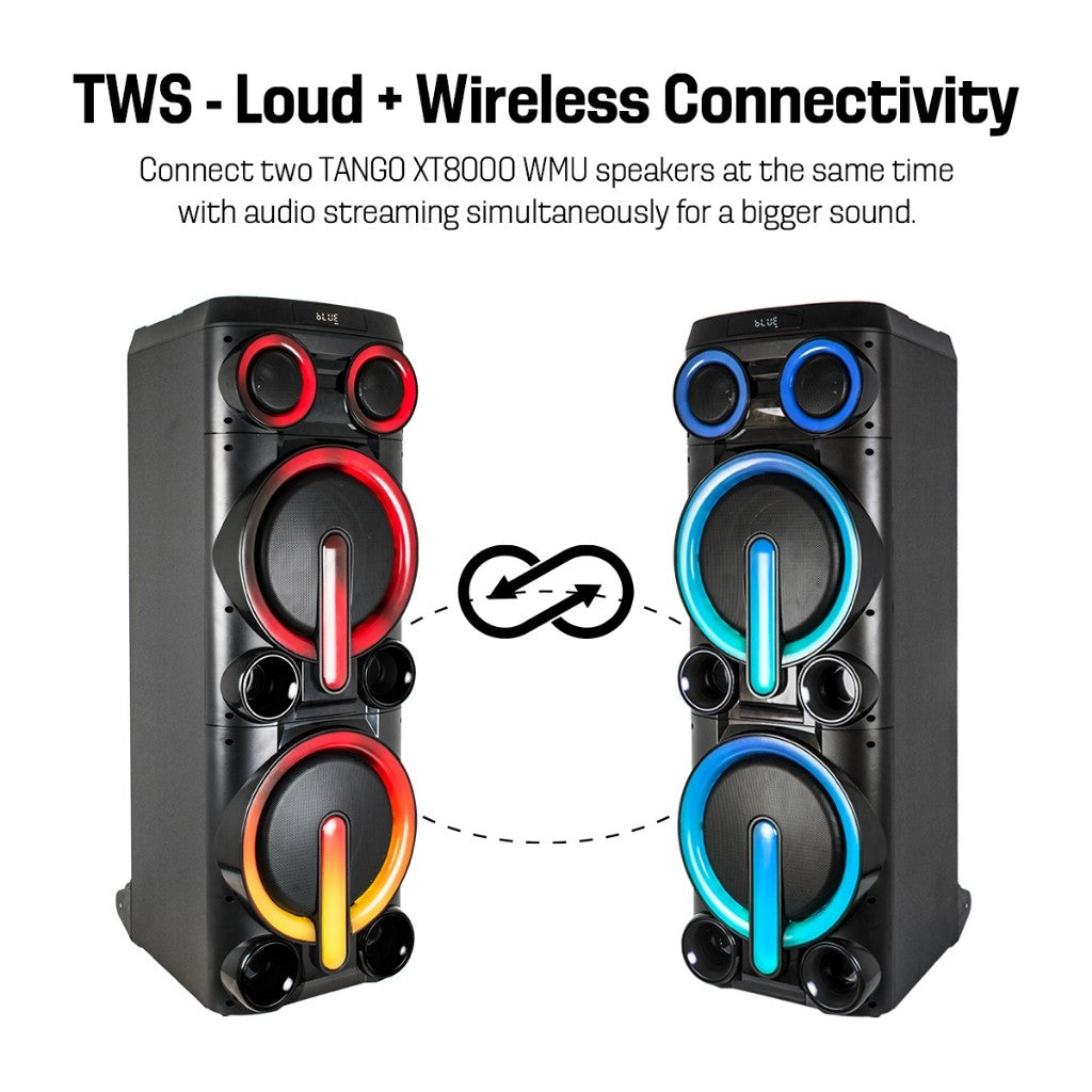 Vinnfier VF Tango XT8000 WMU 1500W MAX 14000mAh Potable Bluetooth Guitar Partybox Speaker Karaoke Speaker Aux-In USB