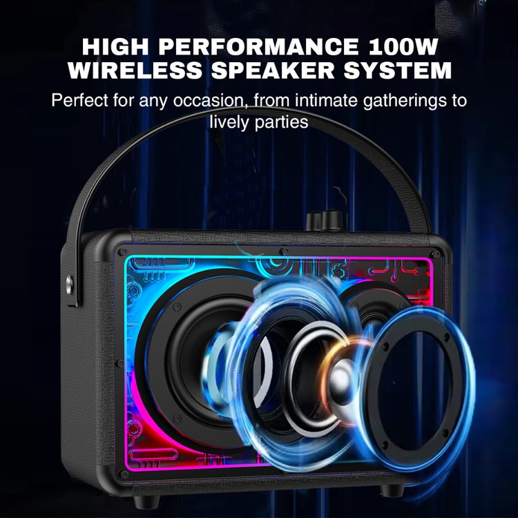 Vinnfier VF Tango XT7000 Max 80W Portable Bluetooth Karaoke Speaker Guitar , 2 UHF Wireless Microphone with OTG