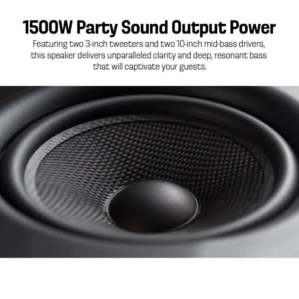 Vinnfier VF Tango XT8000 WMU 1500W MAX 14000mAh Potable Bluetooth Guitar Partybox Speaker Karaoke Speaker Aux-In USB