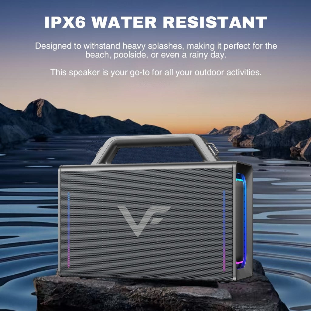 Vinnfier VF Tango XT9000 MAX 200W Professional Karaoke Portable Bluetooth Speaker Sound card Mixer 2 UHF Mirophone
