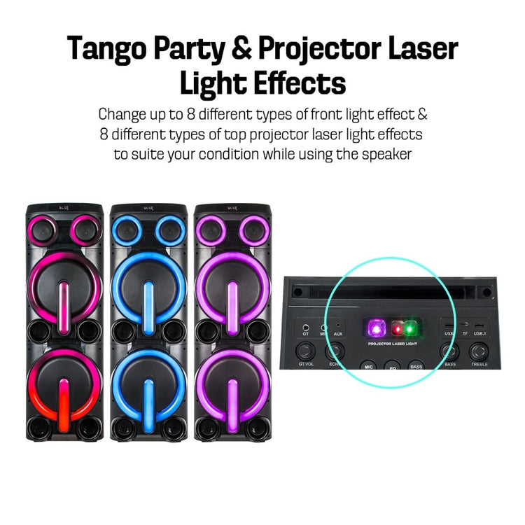 Vinnfier VF Tango XT8000 WMU 1500W MAX 14000mAh Potable Bluetooth Guitar Partybox Speaker Karaoke Speaker Aux-In USB