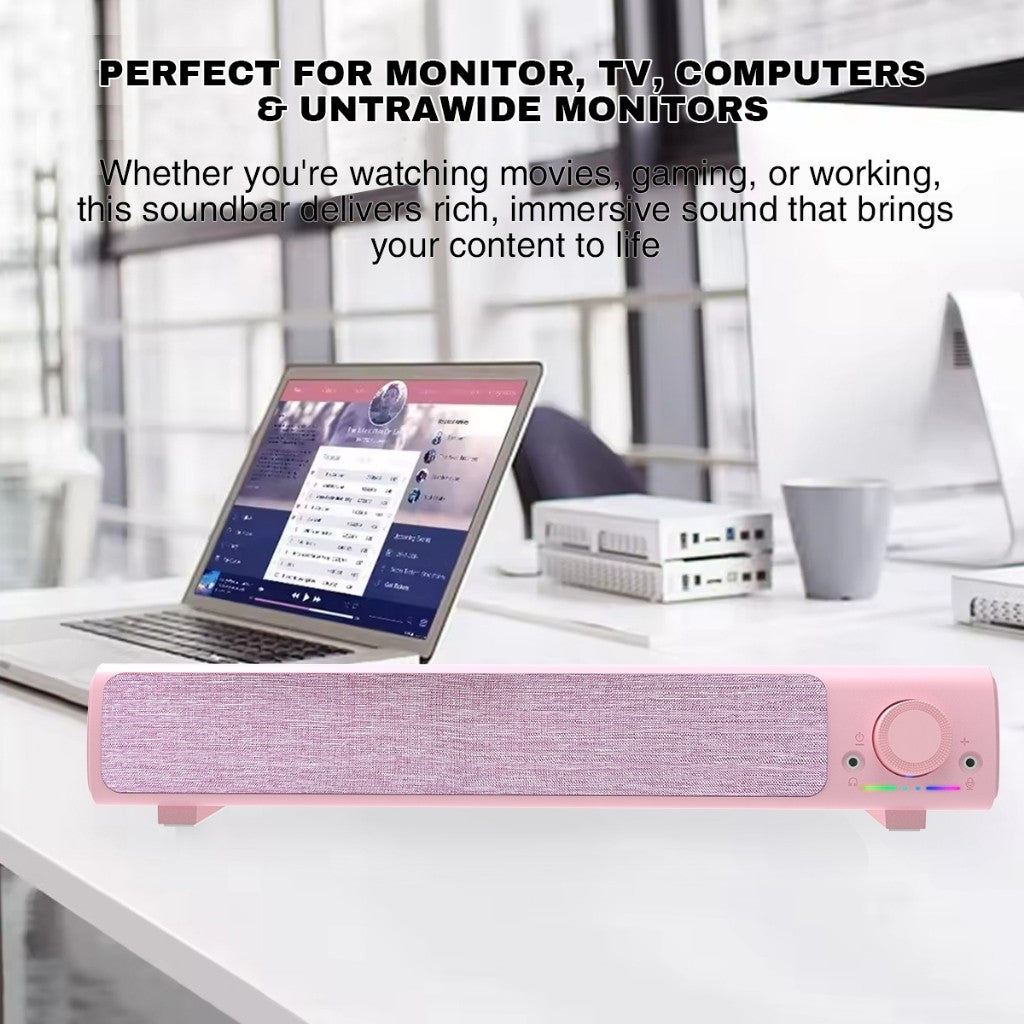 Vinnfier Hyperbar U11 USB Powered PC Soundbar with Aux Line-In Output Headphone Jack / Microphone Jack for Gaming Music