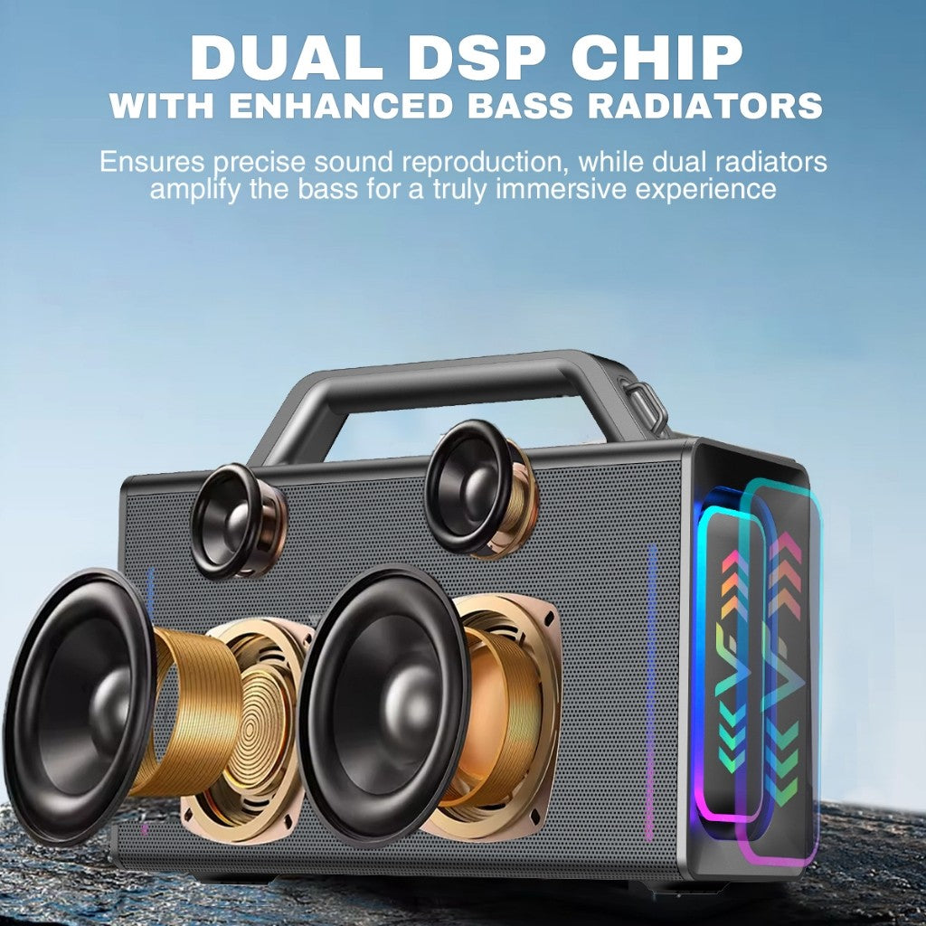 Vinnfier VF Tango XT9000 MAX 200W Professional Karaoke Portable Bluetooth Speaker Sound card Mixer 2 UHF Mirophone