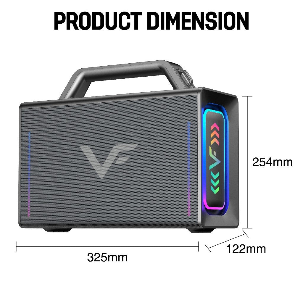 Vinnfier VF Tango XT9000 MAX 200W Professional Karaoke Portable Bluetooth Speaker Sound card Mixer 2 UHF Mirophone