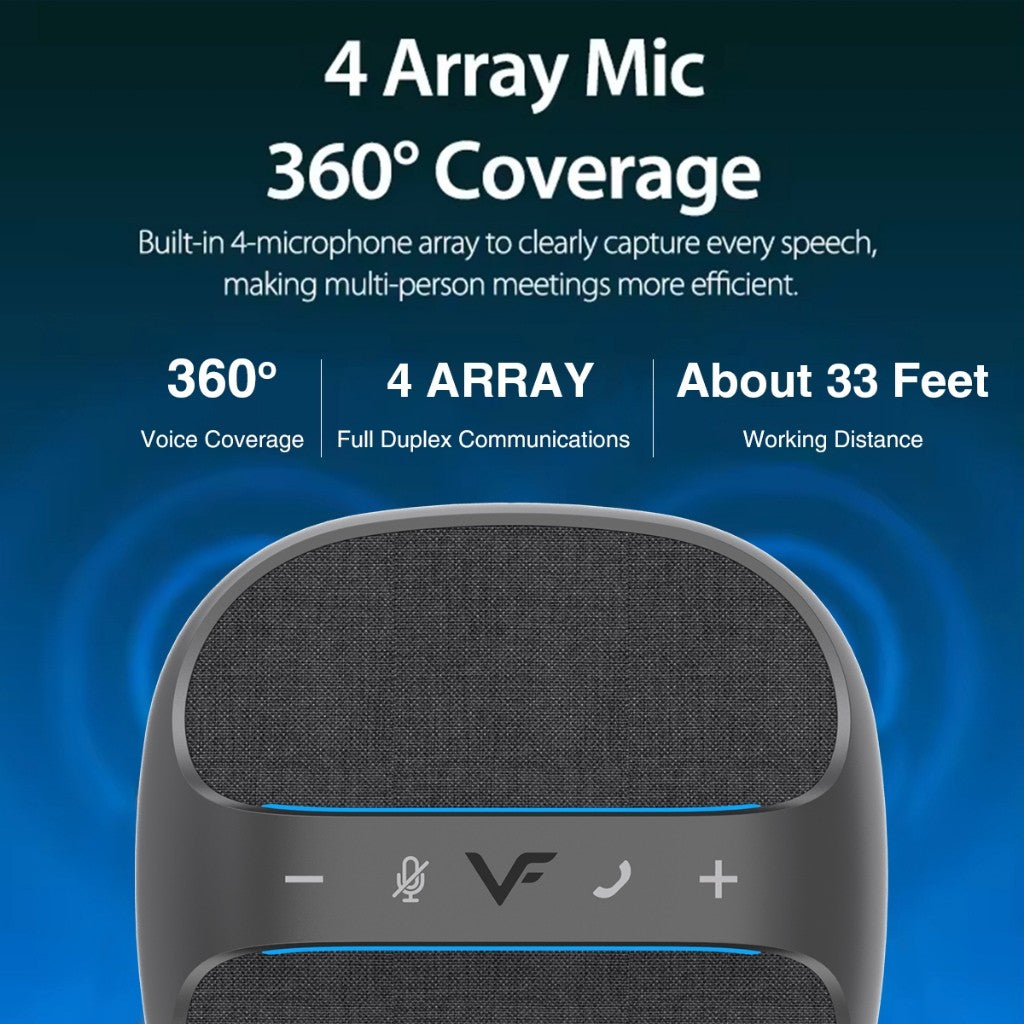 Vinnfier VF CS-11 Conference Speaker & Microphone Bluetooth Speakerphone with 360° Voice Pickup Advanced Noise Reduction
