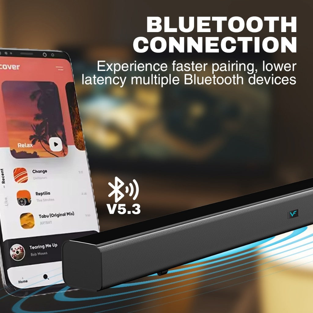 Vinnfier VF Hyperbar 2000 Naik Taraf Bunyi TV Wireless Bluetooth TV Soundbar 60W MAX AUX USB Pendrive