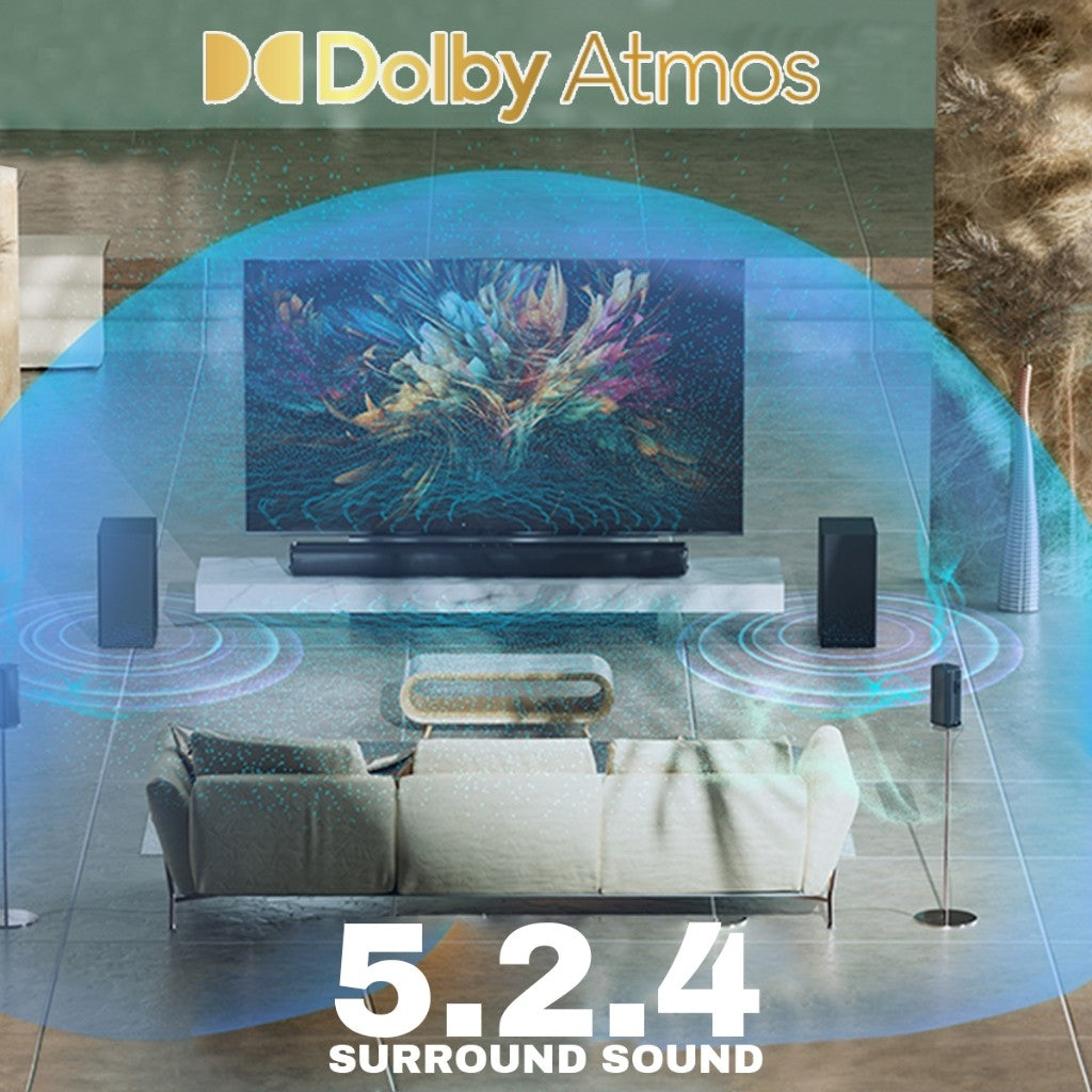 Vinnfier VF Hyperbar Cinema DA520 1300W Dolby Atmos 5.2.4 Soundbar with Bluetooth Karaoke System Speaker Soundbar