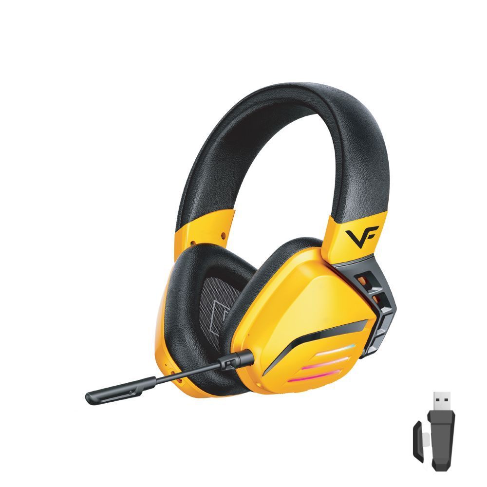 Vinnfier VF Toros 9 Wireless Gaming Headphone 7.1 Surround Sound, RGB Lights, Detachable Mic, USB Dongle, Bluetooth 5.3