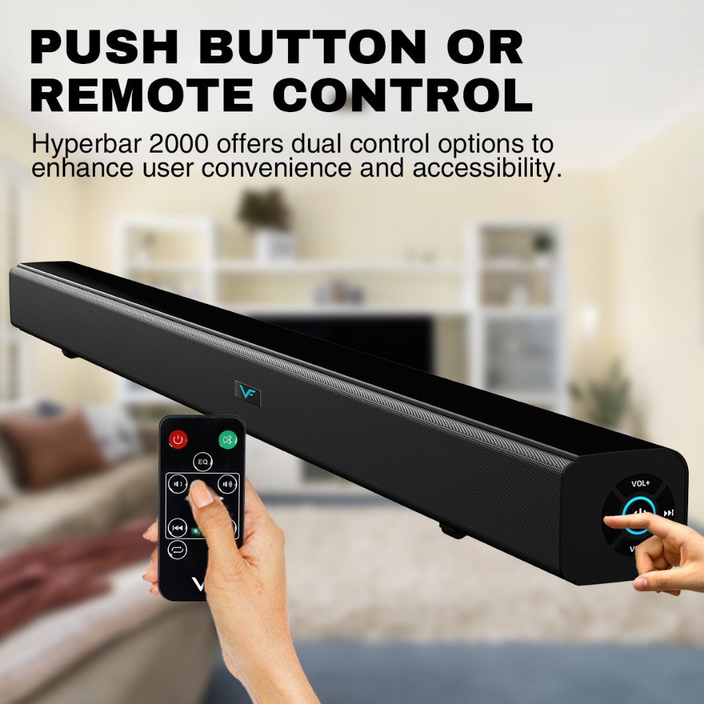 Vinnfier VF Hyperbar 2000 Naik Taraf Bunyi TV Wireless Bluetooth TV Soundbar 60W MAX AUX USB Pendrive
