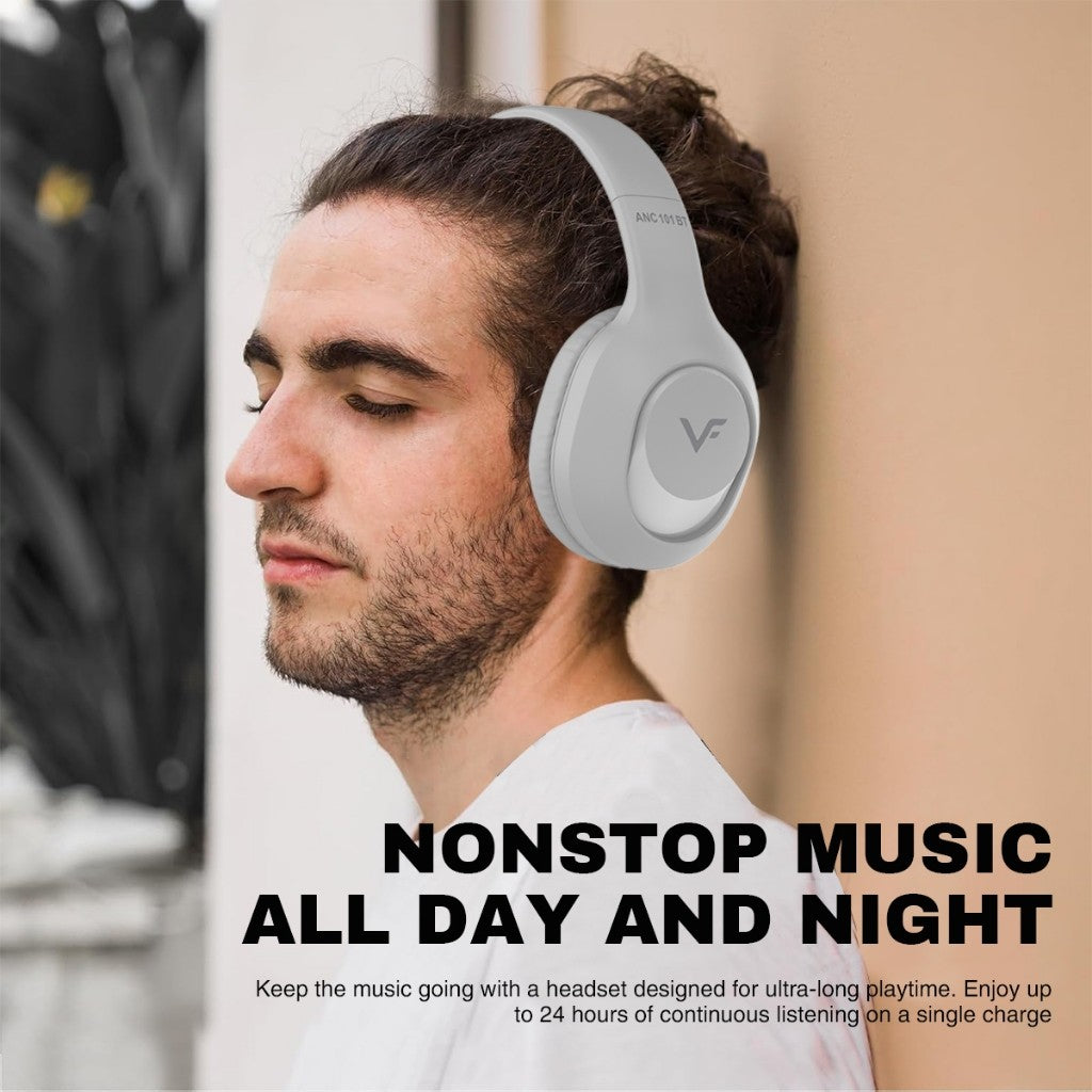Vinnfier VF ANC101 BT High Performance Bluetooth Headphone Deep Bass High-Quality Sound Active Noise Cancellation ANC