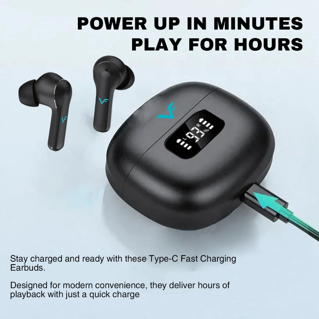 Vinnfier VF Momento Pro 9 ANC + ENC True Wireless Stereo Earbud 6 Built-in Microphones IPX5 Digital LED Display