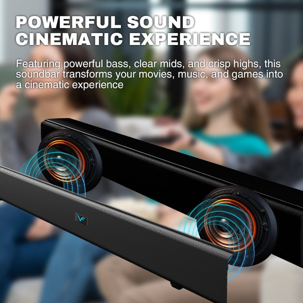 Vinnfier VF Hyperbar 2000 Naik Taraf Bunyi TV Wireless Bluetooth TV Soundbar 60W MAX AUX USB Pendrive