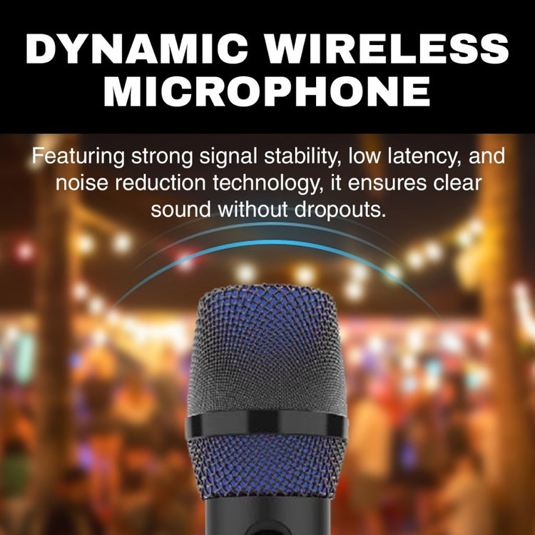 Vinnfier WB303 UB UHF Dual Wireless Microphones Multifunctional 3.5mm Aux Connect directly to Speakers SoundBar TV