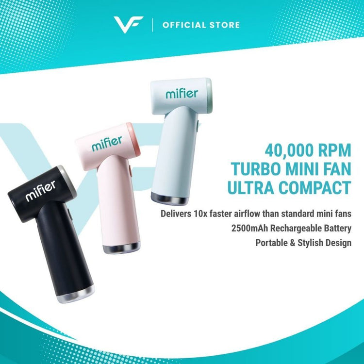 Mifier MF200 Kipas Mini Mudah Alih Handheld Fan Portable Mini Fan Recharable Turbo Mini Jet Fan With Strong Wind Cooler