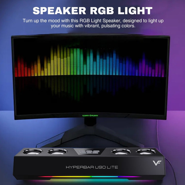 Vinnfier VF Hyperbar U90 Lite RGB Bluetooth Audio USB Powered Soundbar with Bass Boost for PC Laptop Smart TV