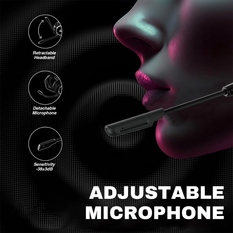 Vinnfier VF Toros 9 Wireless Gaming Headphone 7.1 Surround Sound, RGB Lights, Detachable Mic, USB Dongle, Bluetooth 5.3