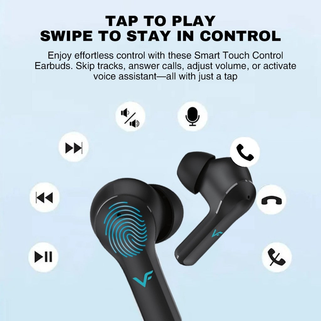 Vinnfier VF Momento Pro 9 ANC + ENC True Wireless Stereo Earbud 6 Built-in Microphones IPX5 Digital LED Display