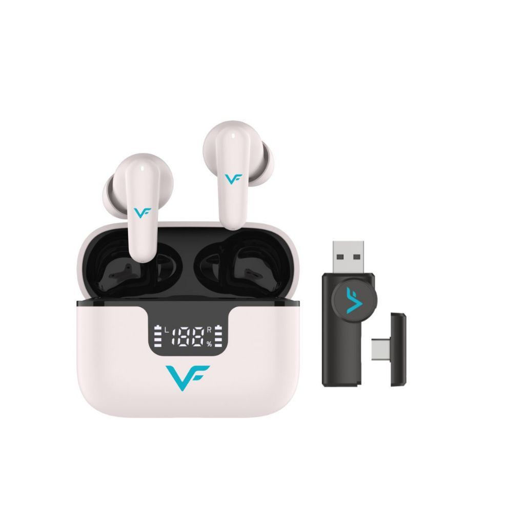 Vinnfier VF Xtreme Pro 9 2.4ghz Dongle Wireless earbuds ANC Transparent Mode leather-grain Spatial Audio VR Gaming