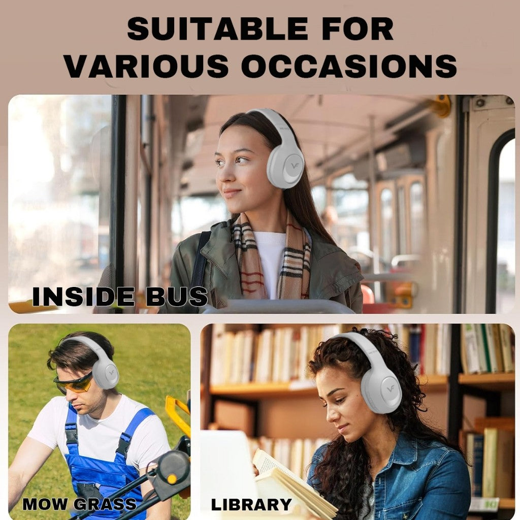 Vinnfier VF ANC101 BT High Performance Bluetooth Headphone Deep Bass High-Quality Sound Active Noise Cancellation ANC