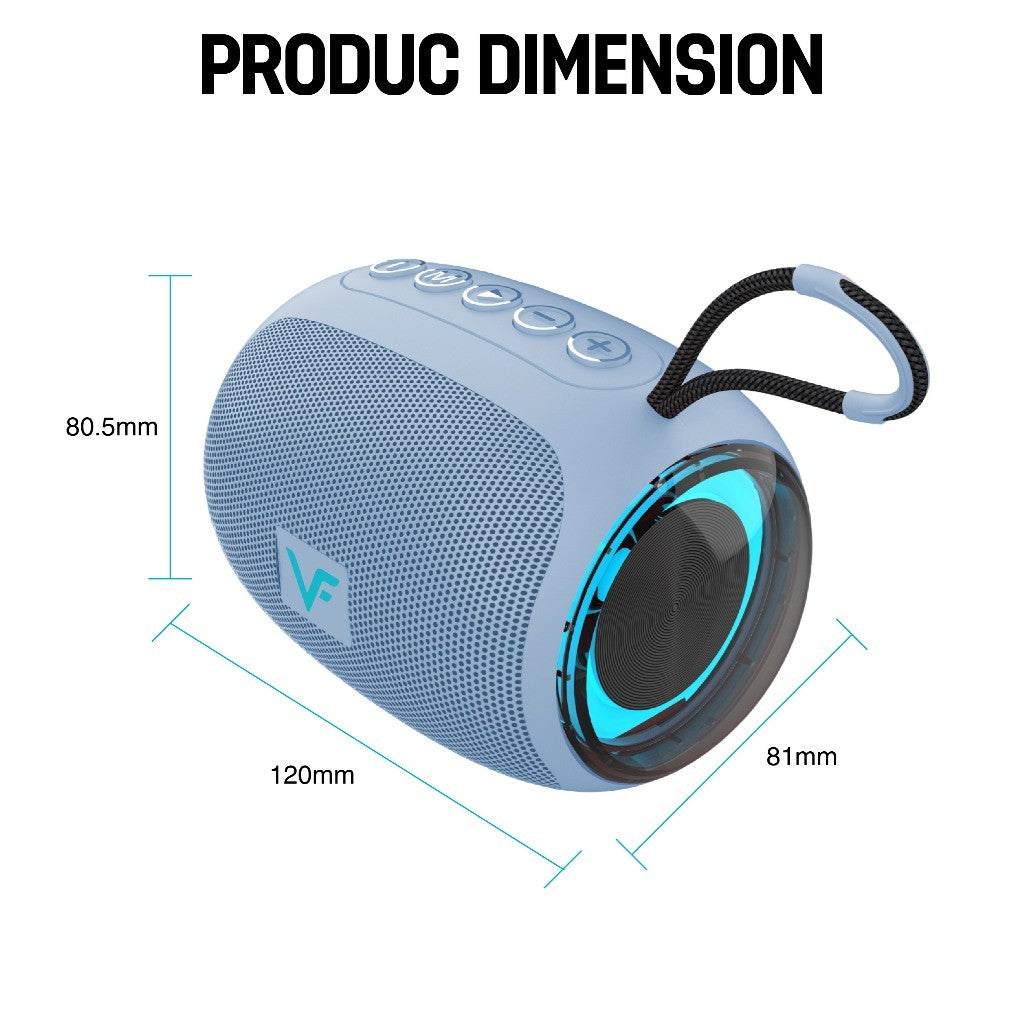 Vinnfier VF Tango Neo 6 LED Light Bluetooth Mini Speaker Extra Bass Built-in Mic USB and Micro-SD card slot  Audio