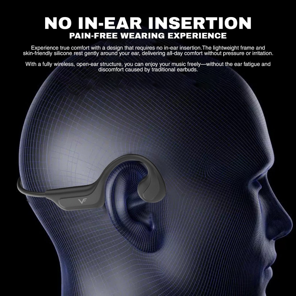 Vinnfier VF ESSENTIAL S1 Bone Conduction Headphones 16.3mm Driver Bluetooth 6.0 IP65 Workouts, Cycling, and Running