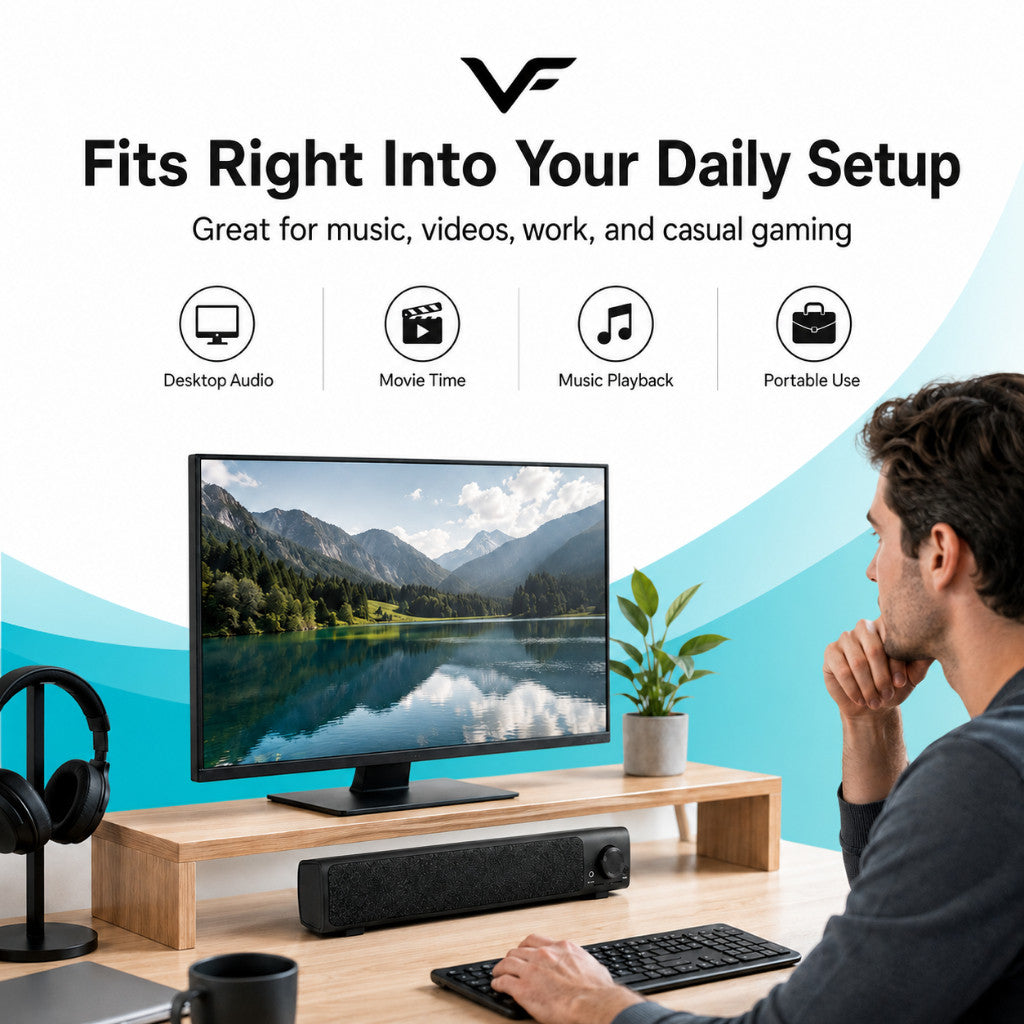 Vinnfier VF Hyperbar U22BT Computer Portable Bluetooth Mini Soundbar for PC Speaker Soundbar laptop desktop speaker