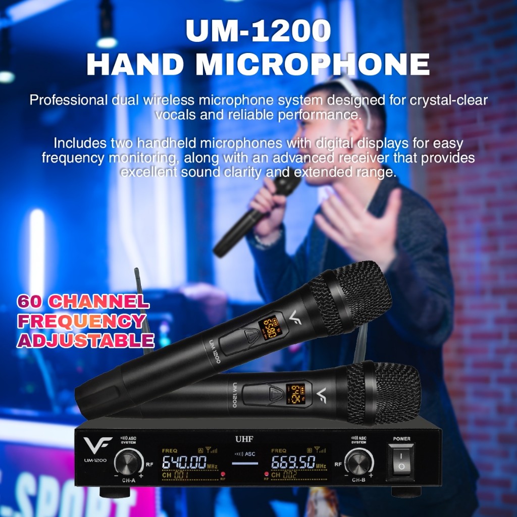 Vinnfier VF Ultra Pro 6 Inch Karaoke Set Amplifier 200W Speaker 400W + Dual Wireless Microphones Professional Karaoke