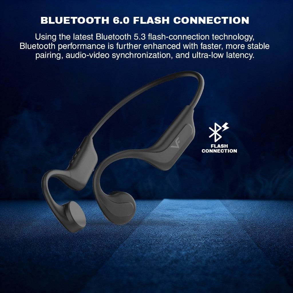Vinnfier VF ESSENTIAL S1 Bone Conduction Headphones 16.3mm Driver Bluetooth 6.0 IP65 Workouts, Cycling, and Running