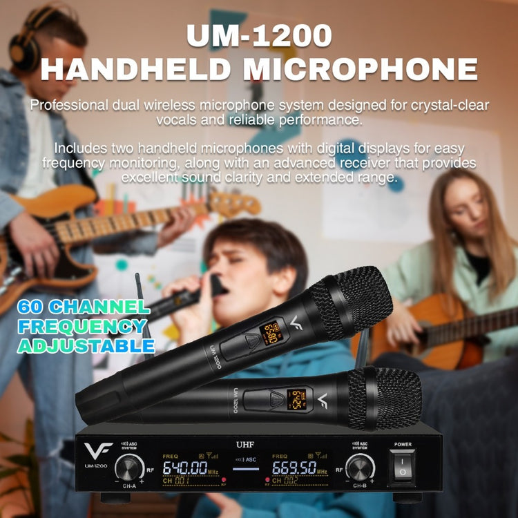 Vinnfier VF ULTRA PRO 8 Inch 850 Karaoke Set Amplifier 400W 8 inch Karaoke Speaker 400W + 2 UHF Wireless Microphone