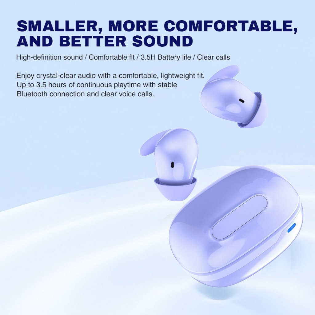 Vinnfier VF ONIX LITE Sleep Earbuds | Zero-Pressure Comfort for Side Sleepers & 3X Noise Blocking Snore Blocking