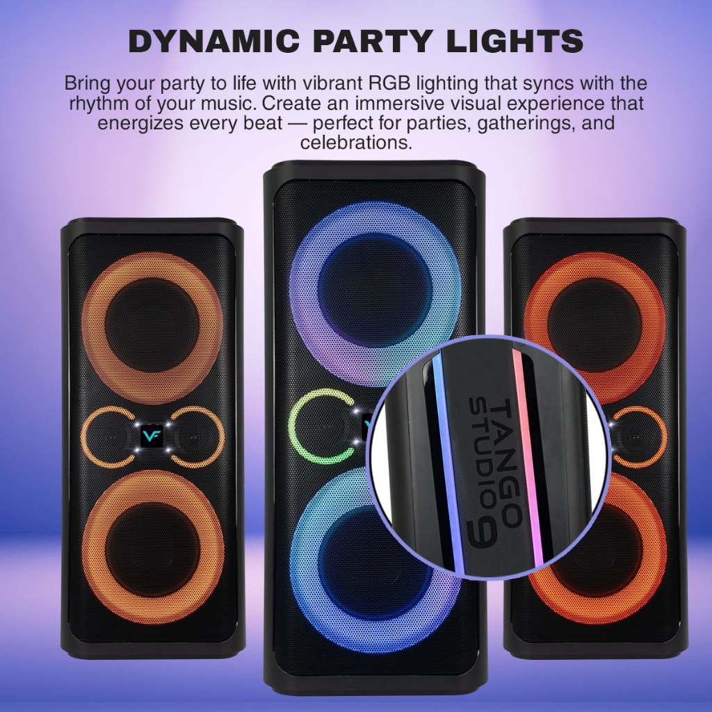 Vinnfier VF Tango Studio 9 Professional Karaoke Bluetooth Speaker 1200W HDMI (ARC) & 7.25" Woofers 2 Wireless Microphone