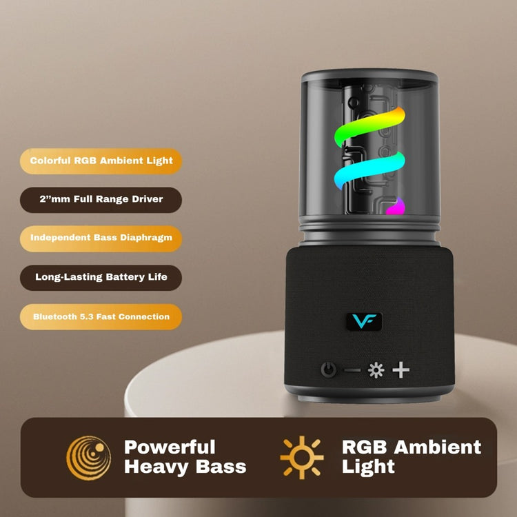 Vinnfier VF Tango Neo 19 Portable Bluetooth 5.3 Speaker | 5W Output Multi-Mode Playback USB/TF/AUX 1200mAh Battery
