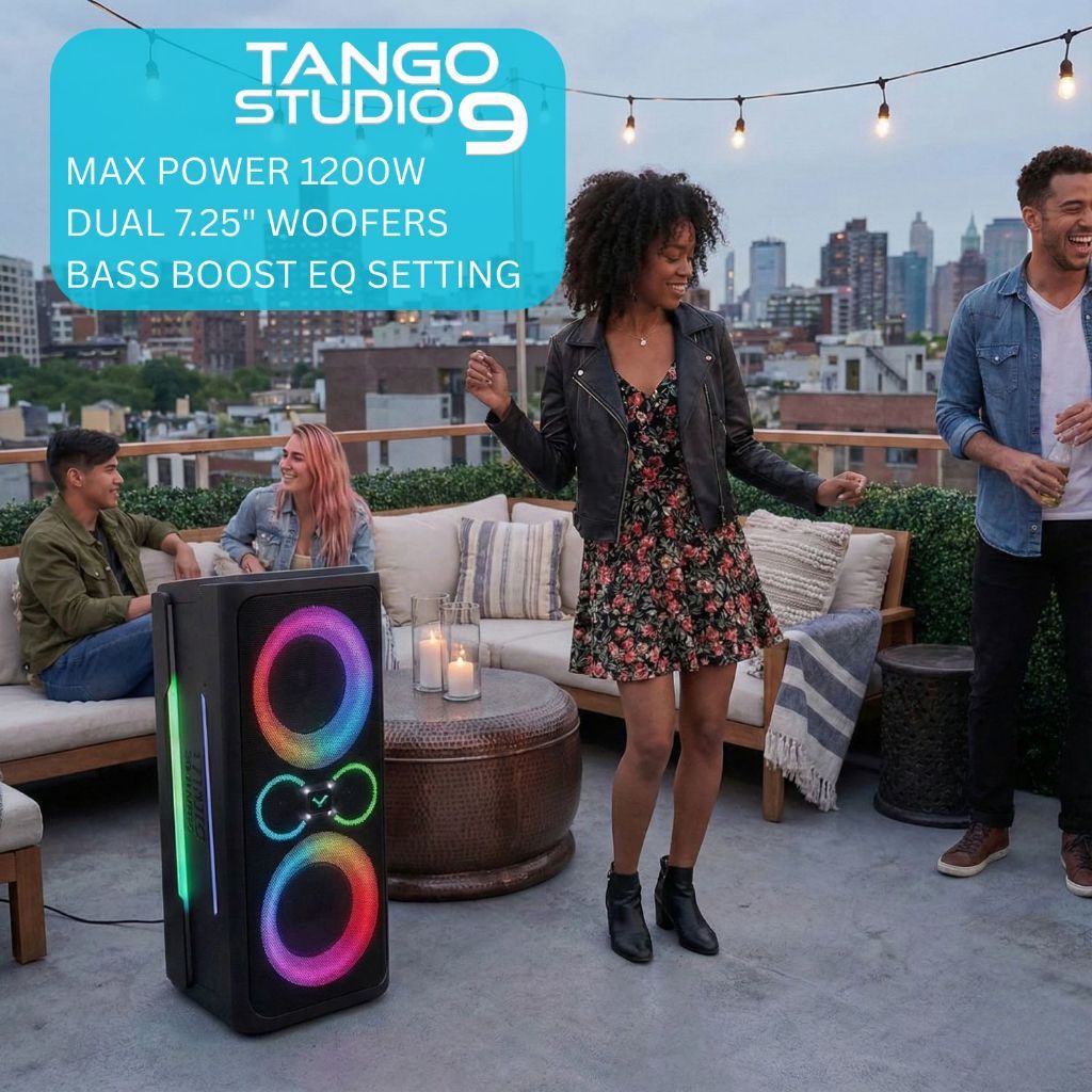 Vinnfier VF Tango Studio 9 Professional Karaoke Bluetooth Speaker 1200W HDMI (ARC) & 7.25" Woofers 2 Wireless Microphone