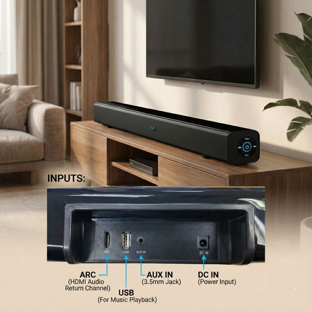 Vinnfier VF Hyperbar 2000 Naik Taraf Bunyi TV Wireless Bluetooth TV Soundbar 60W MAX AUX USB Pendrive