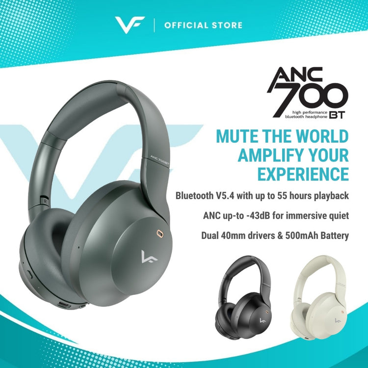 Vinnfier VF ANC 700 BT Noise Cancelling High Performance Bluetooth Headphone with Eva case active noise cancellation