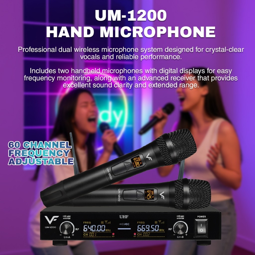 Vinnfier VF ULTRA PRO 10 Inch Home Karaoke Set Amplifier 300W Karaoke Speaker 600W + 2 UHF Professional Microphone