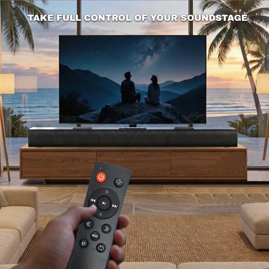 Vinnfier VF HYPERBAR 2100 All-in-One Soundbar with Clock Display MAX 80W Bluetooth, USB Drive, HDMI (ARC), AUX-In For TV