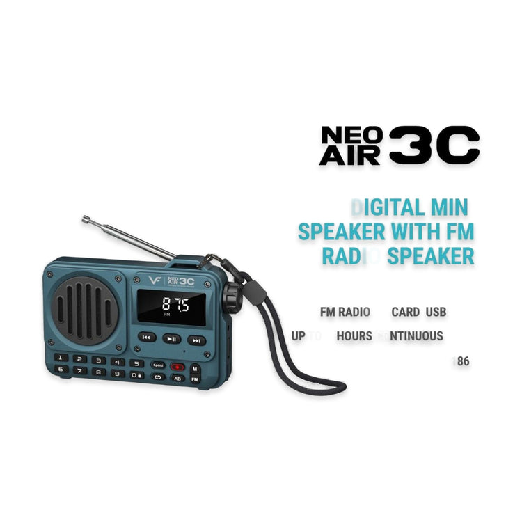 Vinnfier VF Neo Air 3C Portable FM Radio Bluetooth Speaker & FM Radio | Multi-Playback, Type-C Charging