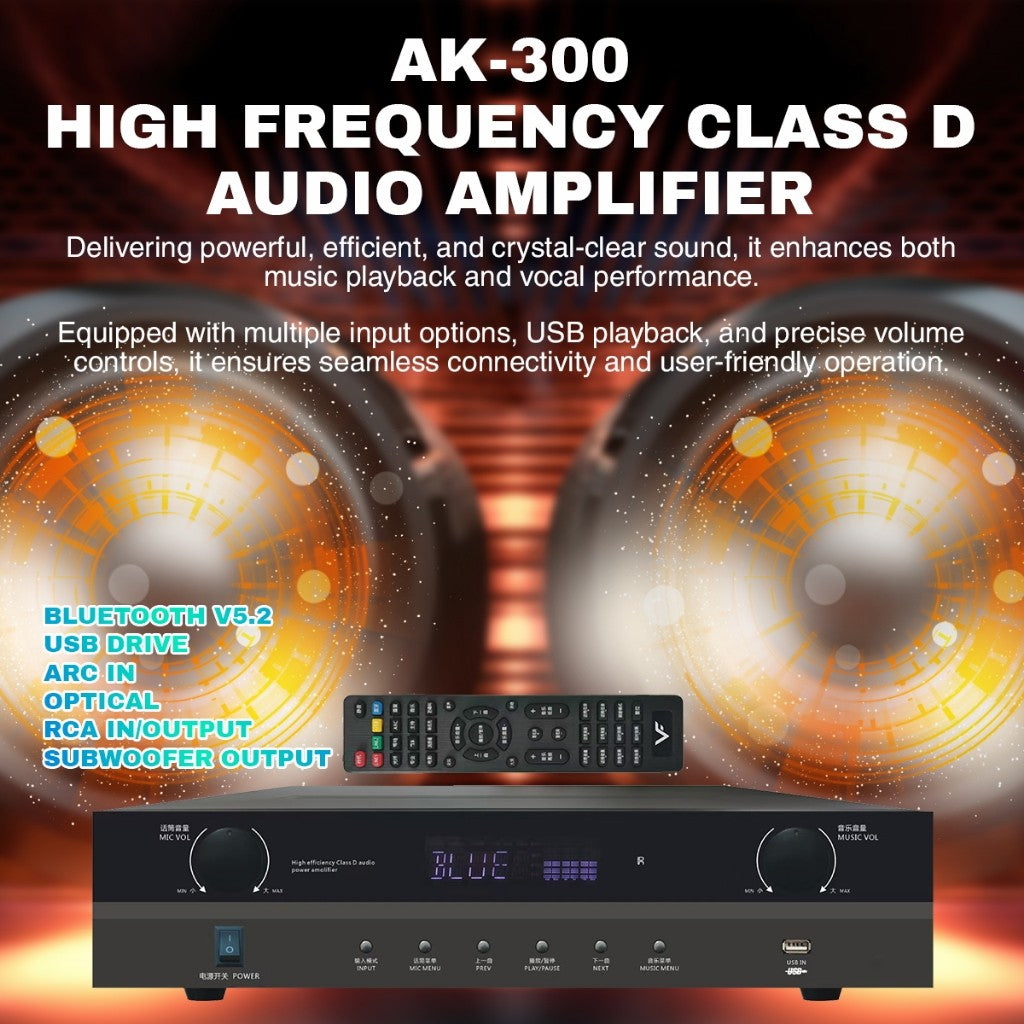 Vinnfier VF ULTRA PRO 8 Inch 850 Karaoke Set Amplifier 400W 8 inch Karaoke Speaker 400W + 2 UHF Wireless Microphone