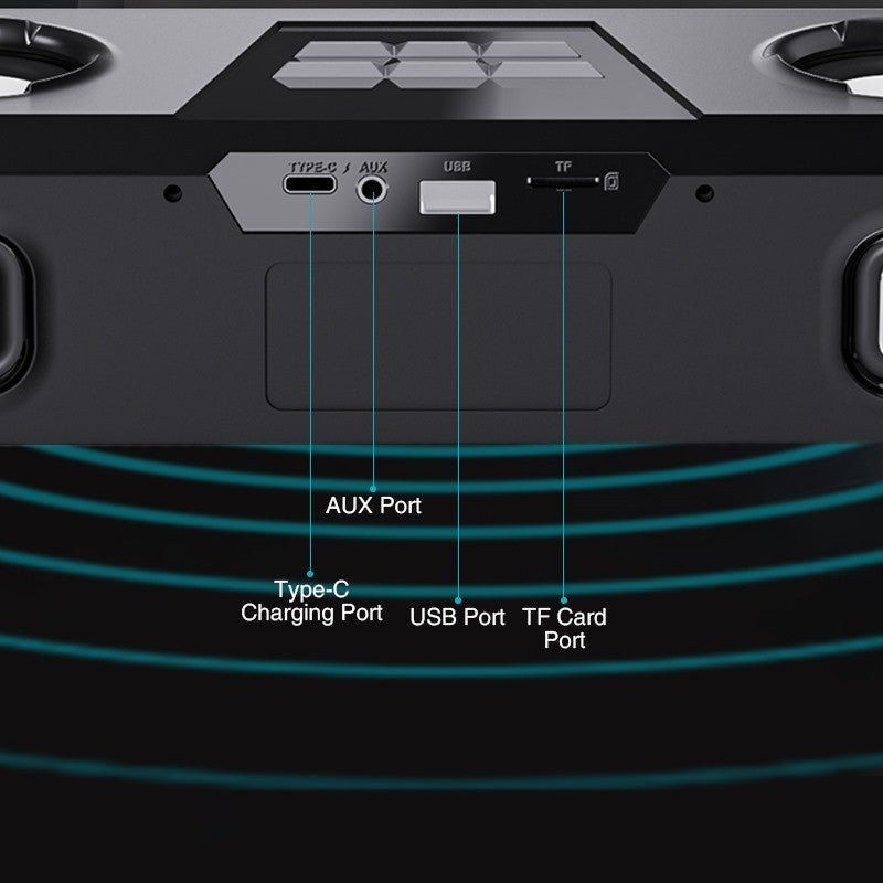 Vinnfier VF Hyperbar U90 BT 50W Bluetooth dengan Fungsi Jam Penggera Speaker alarm clock Portable Soundbar RGB light