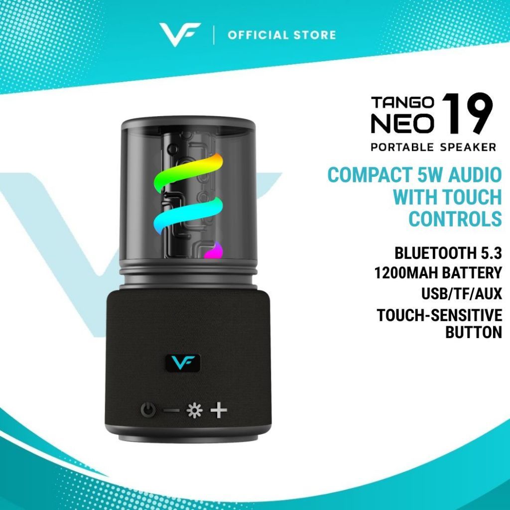 Vinnfier VF Tango Neo 19 Portable Bluetooth 5.3 Speaker | 5W Output Multi-Mode Playback USB/TF/AUX 1200mAh Battery